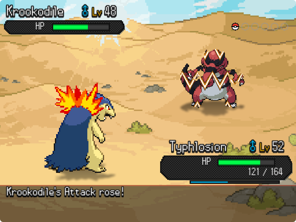 The Visual Overhaul. Almost every screen in the game is new!: The new HUD, and the arrows on a stat rise.